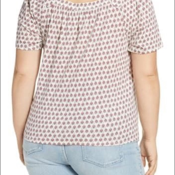 Lucky Brand Square Neck Tie Hem Top - Picture 2 of 7